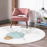 - RealHomes Dijital Baskılı Kaymaz Tabanlı Comfort Yuvarlak Halı - Realhomes  Realhomes Karakalem Botanik Yaprak Desenli Krem Koridor ve Antre Yıkanabilir Kaymaz Tabanlı Yuvarlak Halı Realhomes