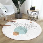 - RealHomes Dijital Baskılı Kaymaz Tabanlı Comfort Yuvarlak Halı - Realhomes  Realhomes Karakalem Botanik Yaprak Desenli Krem Koridor ve Antre Yıkanabilir Kaymaz Tabanlı Yuvarlak Halı Realhomes