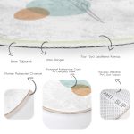 - RealHomes Dijital Baskılı Kaymaz Tabanlı Comfort Yuvarlak Halı - Realhomes  Realhomes Karakalem Botanik Yaprak Desenli Krem Koridor ve Antre Yıkanabilir Kaymaz Tabanlı Yuvarlak Halı Realhomes