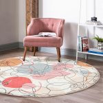 - RealHomes Dijital Baskılı Kaymaz Tabanlı Comfort Yuvarlak Halı - Realhomes  Realhomes Kırmızı Ve Turuncu Puantiyeli Zeminde Karakalem Çiçek Motifli Modern Renkli Salon ve Oturma Odası Kaymaz Tabanlı Yuvarlak Halı Realhomes