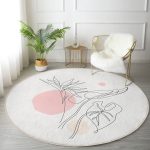 - RealHomes Dijital Baskılı Kaymaz Tabanlı Comfort Yuvarlak Halı - Realhomes Realhomes Gri Zeminde Karakalem Çiçek Çizimli Modern Pembe Mutfak Yıkanabilir Kaymaz Tabanlı Yuvarlak Halı Realhomes