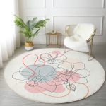 - RealHomes Dijital Baskılı Kaymaz Tabanlı Comfort Yuvarlak Halı - Realhomes  Kırmızı Ve Turuncu Şerit Temalı Çiçek Tasarımlı Renkli Salon ve Oturma Odası Yıkanabilir Kaymaz Tabanlı Yuvarlak Halı Realhomes