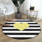 - RealHomes Dijital Baskılı Kaymaz Tabanlı Comfort Yuvarlak Halı - Realhomes  Realhomes Modern Kalp Desenli Dijital Baskılı Siyah Banyo Yıkanabilir Kaymaz Tabanlı Yuvarlak Kadife Halı Realhomes