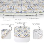 - RealHomes Dijital Baskılı Kaymaz Tabanlı Comfort Yuvarlak Halı - Realhomes Geometrik Çizimli Renkli Özel Tasarım Dijital Baskılı Salon ve Oturma Odası Yıkanabilir Kaymaz Tabanlı Yuvarlak Halı Realhomes