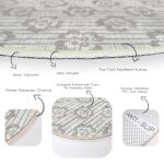 - RealHomes Dijital Baskılı Kaymaz Tabanlı Comfort Yuvarlak Halı - Realhomes  Kot Zemin Temalı Çiçek Motifli Dijital Baskılı Gri Salon ve Oturma Odası Yıkanabilir Kaymaz Tabanlı Yuvarlak Halı Realhomes