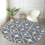 - RealHomes Dijital Baskılı Kaymaz Tabanlı Comfort Yuvarlak Halı - Realhomes  Gri Zeminde Kahverengi Kot Çizgili Renkli Salon ve Oturma Odası Yıkanabilir Kaymaz Tabanlı Yuvarlak Halı Realhomes