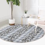 - RealHomes Dijital Baskılı Kaymaz Tabanlı Comfort Yuvarlak Halı - Realhomes  Realhomes Kot Zeminli Çiçek Motifli Renkli Salon ve Oturma Odası Yıkanabilir Kaymaz Tabanlı Yuvarlak Halı Realhomes