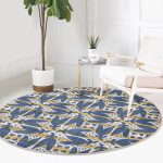 - RealHomes Dijital Baskılı Kaymaz Tabanlı Comfort Yuvarlak Halı - Realhomes  Kahverengi Çizgiler Üzerinde Soyut Çizimli Dijital Baskılı Renkli Salon ve Oturma Odası Yıkanabilir Kaymaz Tabanlı Yuvarlak Halı Realhomes