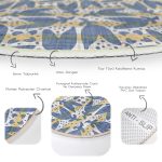 - RealHomes Dijital Baskılı Kaymaz Tabanlı Comfort Yuvarlak Halı - Realhomes  Kahverengi Çizgiler Üzerinde Soyut Çizimli Dijital Baskılı Renkli Salon ve Oturma Odası Yıkanabilir Kaymaz Tabanlı Yuvarlak Halı Realhomes