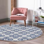 - RealHomes Dijital Baskılı Kaymaz Tabanlı Comfort Yuvarlak Halı - Realhomes  Gri Zeminde Lacivert Soyut Dijital Baskılı Renkli Salon ve Oturma Odası Yıkanabilir Kaymaz Tabanlı Yuvarlak Halı Realhomes