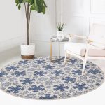 - RealHomes Dijital Baskılı Kaymaz Tabanlı Comfort Yuvarlak Halı - Realhomes  Gri Kot Zeminde Kristal Taneleri Motifli Renkli Salon ve Oturma Odası Yıkanabilir Kaymaz Tabanlı Yuvarlak Halı Realhomes