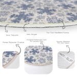 - RealHomes Dijital Baskılı Kaymaz Tabanlı Comfort Yuvarlak Halı - Realhomes  Gri Kot Zeminde Kristal Taneleri Motifli Renkli Salon ve Oturma Odası Yıkanabilir Kaymaz Tabanlı Yuvarlak Halı Realhomes