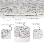 - RealHomes Dijital Baskılı Kaymaz Tabanlı Comfort Yuvarlak Halı - Realhomes  Gri Kot Zeminde Kurumuş Dal Desenli Özel Tasarım Renkli Salon ve Oturma Odası Yıkanabilir Kaymaz Tabanlı Yuvarlak Halı Realhomes