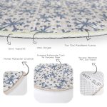 - RealHomes Dijital Baskılı Kaymaz Tabanlı Comfort Yuvarlak Halı - Realhomes  Gri Zeminde Kar Taneleri Dijital Baskılı Renkli Salon ve Oturma Odası Yıkanabilir Kaymaz Tabanlı Yuvarlak Halı Realhomes