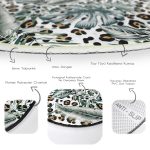 - RealHomes Dijital Baskılı Kaymaz Tabanlı Comfort Yuvarlak Halı - Realhomes Leopar Zeminde Gümüş Tropik Yapraklar Dijital Baskılı Renkli Outdoor Yıkanabilir Kaymaz Tabanlı Yuvarlak Halı Realhomes