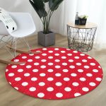 - RealHomes Dijital Baskılı Kaymaz Tabanlı Comfort Yuvarlak Halı - Realhomes  Realhomes Puantiyeli Dijital Baskılı Bordo Koridor ve Antre Yıkanabilir Kaymaz Tabanlı Yuvarlak Halı Realhomes