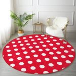 - RealHomes Dijital Baskılı Kaymaz Tabanlı Comfort Yuvarlak Halı - Realhomes  Realhomes Puantiyeli Dijital Baskılı Bordo Koridor ve Antre Yıkanabilir Kaymaz Tabanlı Yuvarlak Halı Realhomes