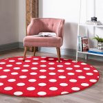 - RealHomes Dijital Baskılı Kaymaz Tabanlı Comfort Yuvarlak Halı - Realhomes  Realhomes Puantiyeli Dijital Baskılı Bordo Koridor ve Antre Yıkanabilir Kaymaz Tabanlı Yuvarlak Halı Realhomes