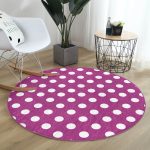 - RealHomes Dijital Baskılı Kaymaz Tabanlı Comfort Yuvarlak Halı - Realhomes  Realhomes Puantiyeli Dijital Baskılı Pembe Koridor ve Antre Yıkanabilir Kaymaz Tabanlı Yuvarlak Halı Realhomes