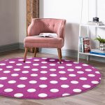 - RealHomes Dijital Baskılı Kaymaz Tabanlı Comfort Yuvarlak Halı - Realhomes  Realhomes Puantiyeli Dijital Baskılı Pembe Koridor ve Antre Yıkanabilir Kaymaz Tabanlı Yuvarlak Halı Realhomes