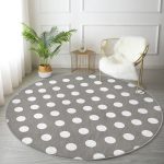 - RealHomes Dijital Baskılı Kaymaz Tabanlı Comfort Yuvarlak Halı - Realhomes  Realhomes Puantiyeli Dijital Baskılı Gri Koridor ve Antre Yıkanabilir Kaymaz Tabanlı Yuvarlak Kadife Halı Realhomes