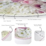 - RealHomes Dijital Baskılı Kaymaz Tabanlı Comfort Yuvarlak Halı - Realhomes Realhomes Çiçek Demeti Dijital Baskılı Pembe Salon ve Oturma Odası Yıkanabilir Kaymaz Tabanlı Yuvarlak Halı Realhomes