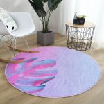 - RealHomes Dijital Baskılı Kaymaz Tabanlı Comfort Yuvarlak Halı - Realhomes  Realhomes Neon Zeminli Devetabanı Motifli Pembe Yatak Odası Yıkanabilir Kaymaz Tabanlı Yuvarlak Halı Realhomes