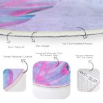 - RealHomes Dijital Baskılı Kaymaz Tabanlı Comfort Yuvarlak Halı - Realhomes  Realhomes Neon Zeminli Devetabanı Motifli Pembe Yatak Odası Yıkanabilir Kaymaz Tabanlı Yuvarlak Halı Realhomes