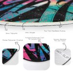 - RealHomes Dijital Baskılı Kaymaz Tabanlı Comfort Yuvarlak Halı - Realhomes  Siyah Zeminde Neon Zikzak Desenli Salon ve Oturma Odası Yıkanabilir Kaymaz Tabanlı Yuvarlak Halı Realhomes