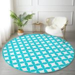 - RealHomes Dijital Baskılı Kaymaz Tabanlı Comfort Yuvarlak Halı - Realhomes Mavi Dairesel Geometrik Dijital Baskılı Turkuaz Koridor ve Antre Yıkanabilir Kaymaz Tabanlı Yuvarlak Halı Realhomes