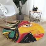 - RealHomes Dijital Baskılı Kaymaz Tabanlı Comfort Yuvarlak Halı - Realhomes Realhomes Müzik Temalı Soyut Kadın Motifli Renkli Outdoor Yıkanabilir Kaymaz Tabanlı Yuvarlak Kadife Halı Realhomes