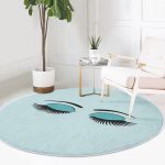 - RealHomes Dijital Baskılı Kaymaz Tabanlı Comfort Yuvarlak Halı - Realhomes Realhomes Modern Kirpik Dijital Baskılı Lacivert Yatak Odası Yıkanabilir Kaymaz Tabanlı Yuvarlak Halı Realhomes