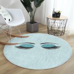 - RealHomes Dijital Baskılı Kaymaz Tabanlı Comfort Yuvarlak Halı - Realhomes Realhomes Modern Kirpik Dijital Baskılı Lacivert Yatak Odası Yıkanabilir Kaymaz Tabanlı Yuvarlak Halı Realhomes