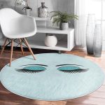 - RealHomes Dijital Baskılı Kaymaz Tabanlı Comfort Yuvarlak Halı - Realhomes Realhomes Modern Kirpik Dijital Baskılı Lacivert Yatak Odası Yıkanabilir Kaymaz Tabanlı Yuvarlak Halı Realhomes