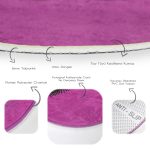 - RealHomes Dijital Baskılı Kaymaz Tabanlı Comfort Yuvarlak Halı - Realhomes Realhomes Mor Zeminde Kirpik Motifli Pembe Yatak Odası Yıkanabilir Kaymaz Tabanlı Yuvarlak Kadife Halı Realhomes