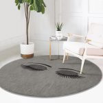 - RealHomes Dijital Baskılı Kaymaz Tabanlı Comfort Yuvarlak Halı - Realhomes  Realhomes Modern Kirpik Dijital Baskılı Gri Yatak Odası Yıkanabilir Kaymaz Tabanlı Yuvarlak Kadife Halı Realhomes