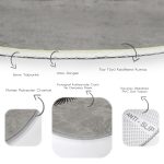 - RealHomes Dijital Baskılı Kaymaz Tabanlı Comfort Yuvarlak Halı - Realhomes  Realhomes Modern Kirpik Dijital Baskılı Gri Yatak Odası Yıkanabilir Kaymaz Tabanlı Yuvarlak Kadife Halı Realhomes