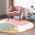 - RealHomes Dijital Baskılı Kaymaz Tabanlı Comfort Yuvarlak Halı - Realhomes Renkli Soyut Özel Tasarımlı Dijital Baskılı Salon ve Oturma Odası Yıkanabilir Kaymaz Tabanlı Yuvarlak Halı Realhomes