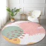 - RealHomes Dijital Baskılı Kaymaz Tabanlı Comfort Yuvarlak Halı - Realhomes Renkli Soyut Özel Tasarımlı Dijital Baskılı Salon ve Oturma Odası Yıkanabilir Kaymaz Tabanlı Yuvarlak Halı Realhomes