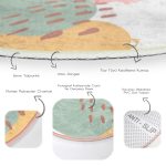 - RealHomes Dijital Baskılı Kaymaz Tabanlı Comfort Yuvarlak Halı - Realhomes Renkli Soyut Özel Tasarımlı Dijital Baskılı Salon ve Oturma Odası Yıkanabilir Kaymaz Tabanlı Yuvarlak Halı Realhomes