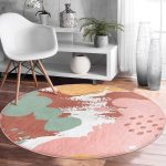 - RealHomes Dijital Baskılı Kaymaz Tabanlı Comfort Yuvarlak Halı - Realhomes  Realhomes Özel Tasarımlı Renkli Salon ve Oturma Odası Yıkanabilir Kaymaz Tabanlı Yuvarlak Halı Realhomes