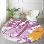 - RealHomes Dijital Baskılı Kaymaz Tabanlı Comfort Yuvarlak Halı - Realhomes Renkli Soyut Özel Tasarımlı Dijital Baskılı Pembe Salon ve Oturma Odası Yıkanabilir Kaymaz Tabanlı Yuvarlak Halı Realhomes