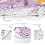 - RealHomes Dijital Baskılı Kaymaz Tabanlı Comfort Yuvarlak Halı - Realhomes Renkli Soyut Özel Tasarımlı Dijital Baskılı Pembe Salon ve Oturma Odası Yıkanabilir Kaymaz Tabanlı Yuvarlak Halı Realhomes