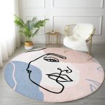 - RealHomes Dijital Baskılı Kaymaz Tabanlı Comfort Yuvarlak Halı - Realhomes Realhomes Bohemian Özel Tasarım Pembe Salon ve Oturma Odası Yıkanabilir Kaymaz Tabanlı Yuvarlak Halı Realhomes