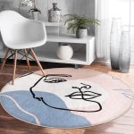 - RealHomes Dijital Baskılı Kaymaz Tabanlı Comfort Yuvarlak Halı - Realhomes Realhomes Bohemian Özel Tasarım Pembe Salon ve Oturma Odası Yıkanabilir Kaymaz Tabanlı Yuvarlak Halı Realhomes