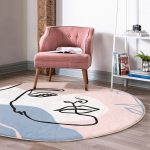 - RealHomes Dijital Baskılı Kaymaz Tabanlı Comfort Yuvarlak Halı - Realhomes Realhomes Bohemian Özel Tasarım Pembe Salon ve Oturma Odası Yıkanabilir Kaymaz Tabanlı Yuvarlak Halı Realhomes