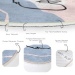 - RealHomes Dijital Baskılı Kaymaz Tabanlı Comfort Yuvarlak Halı - Realhomes Realhomes Bohemian Özel Tasarım Pembe Salon ve Oturma Odası Yıkanabilir Kaymaz Tabanlı Yuvarlak Halı Realhomes