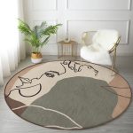 - RealHomes Dijital Baskılı Kaymaz Tabanlı Comfort Yuvarlak Halı - Realhomes  Realhomes Bohemian Özel Tasarım Kahverengi Salon ve Oturma Odası Yıkanabilir Kaymaz Tabanlı Yuvarlak Halı Realhomes