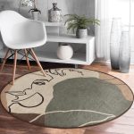 - RealHomes Dijital Baskılı Kaymaz Tabanlı Comfort Yuvarlak Halı - Realhomes  Realhomes Bohemian Özel Tasarım Kahverengi Salon ve Oturma Odası Yıkanabilir Kaymaz Tabanlı Yuvarlak Halı Realhomes