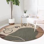 - RealHomes Dijital Baskılı Kaymaz Tabanlı Comfort Yuvarlak Halı - Realhomes  Realhomes Bohemian Özel Tasarım Kahverengi Salon ve Oturma Odası Yıkanabilir Kaymaz Tabanlı Yuvarlak Halı Realhomes